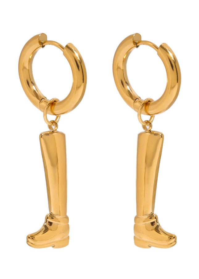 Jieding European and American titanium steel earrings do not fade, light luxury high-end earrings, 18k gold stainless steel earrings, cross-border jewelry