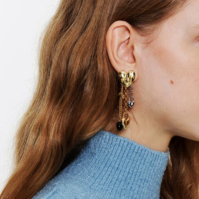 Jieding European and American stainless steel tassel earrings, love earrings, high-quality earrings, titanium steel cross-border jewelry, earrings