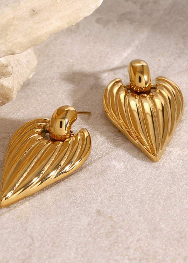 Jieding European and American stainless steel love earrings high-end ins stud earrings 18k gold-plated earrings titanium steel jewelry cross-border