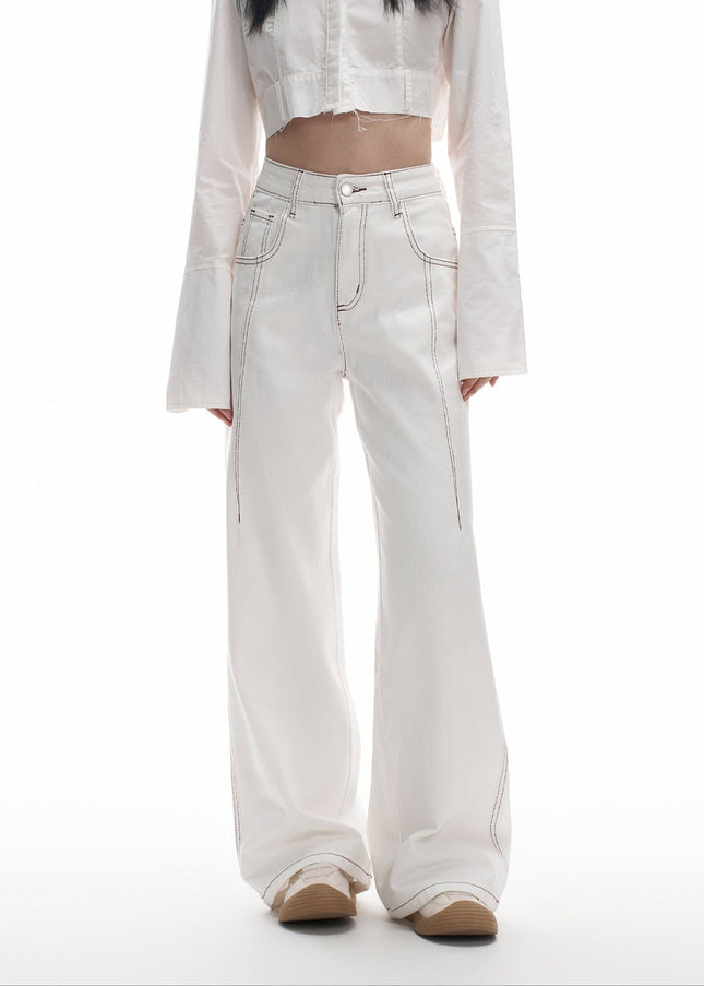 Off-White Bash Design Wide-Leg Jeans for Women - Women’s Jeans