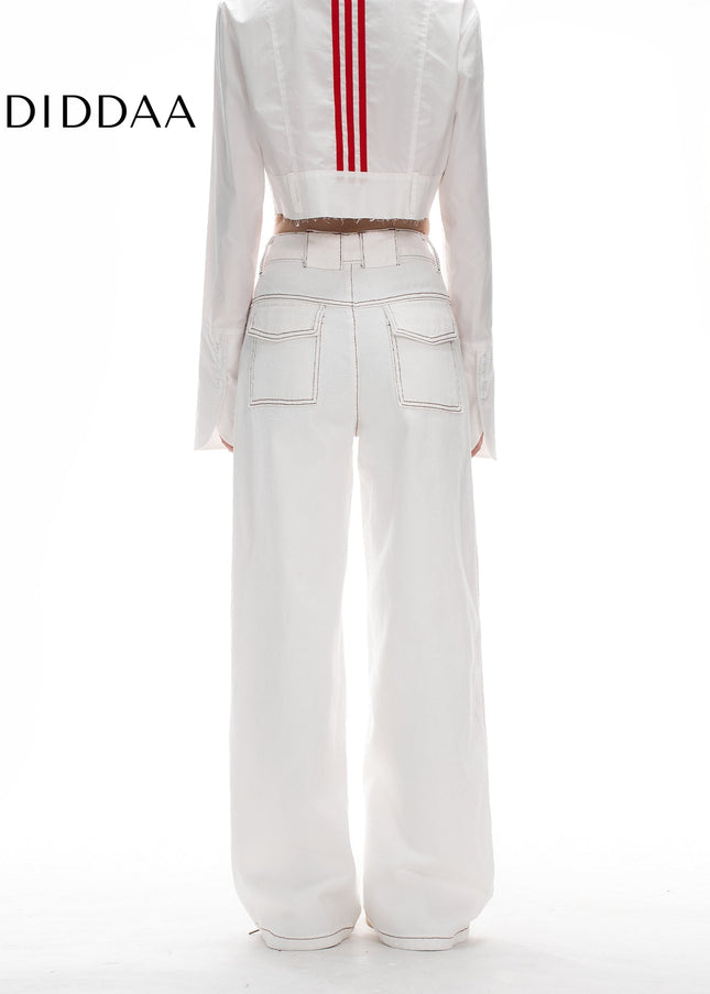 Off-White Bash Design Wide-Leg Jeans for Women - Women’s Jeans