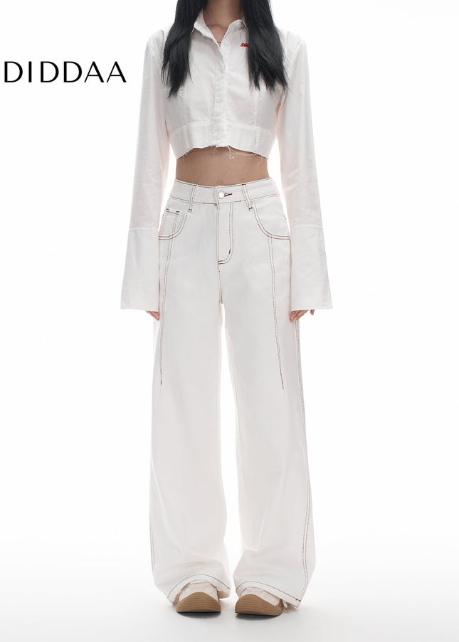 Off-White Bash Design Wide-Leg Jeans for Women - Women’s Jeans