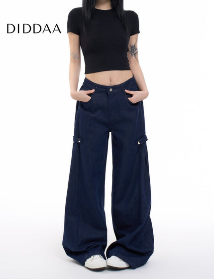 Off-White High Waist Wide-Leg Jeans for Women - XS / Dark Blue - Women’s Jeans