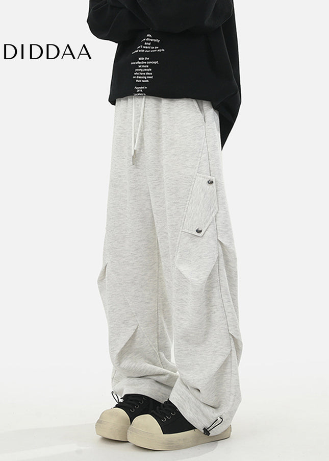 Off-White Loose Fit Pleated Sweatpants for Men - Unisex Sweatpants