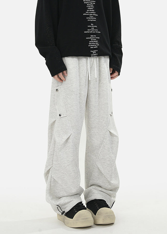 Off-White Loose Fit Pleated Sweatpants for Men - Unisex Sweatpants
