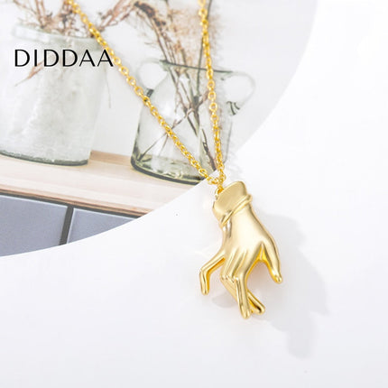 Palm Pendant Necklace | Gold Hand Chain - Gold - Necklaces
