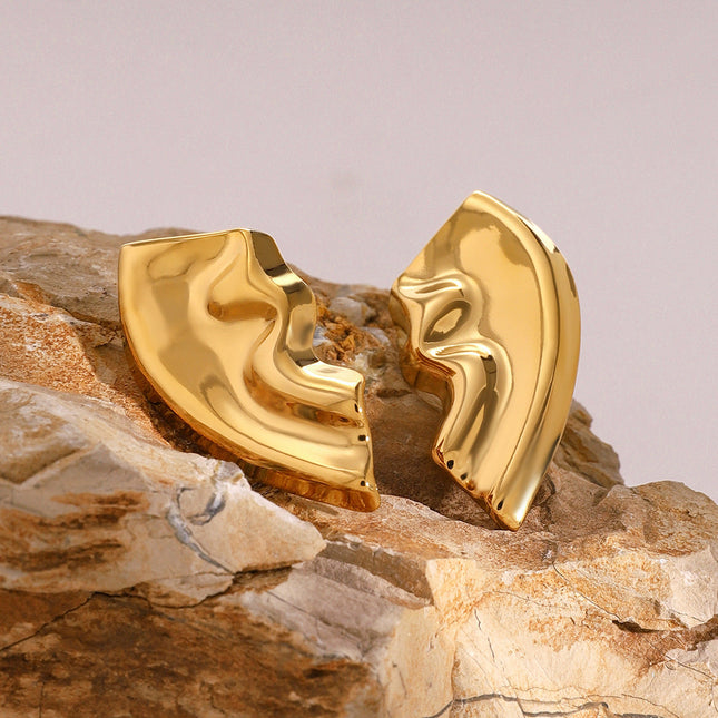 Jieding European and American stainless steel exaggerated earrings high-end niche earrings titanium steel earrings cross-border earrings women