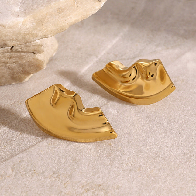 Jieding European and American stainless steel exaggerated earrings high-end niche earrings titanium steel earrings cross-border earrings women