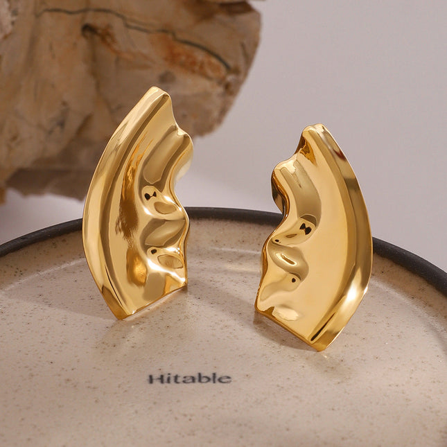 Jieding European and American stainless steel exaggerated earrings high-end niche earrings titanium steel earrings cross-border earrings women