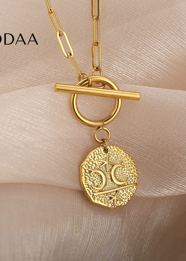 Parle Necklace | Gold Moon & Stars Chain - Necklaces