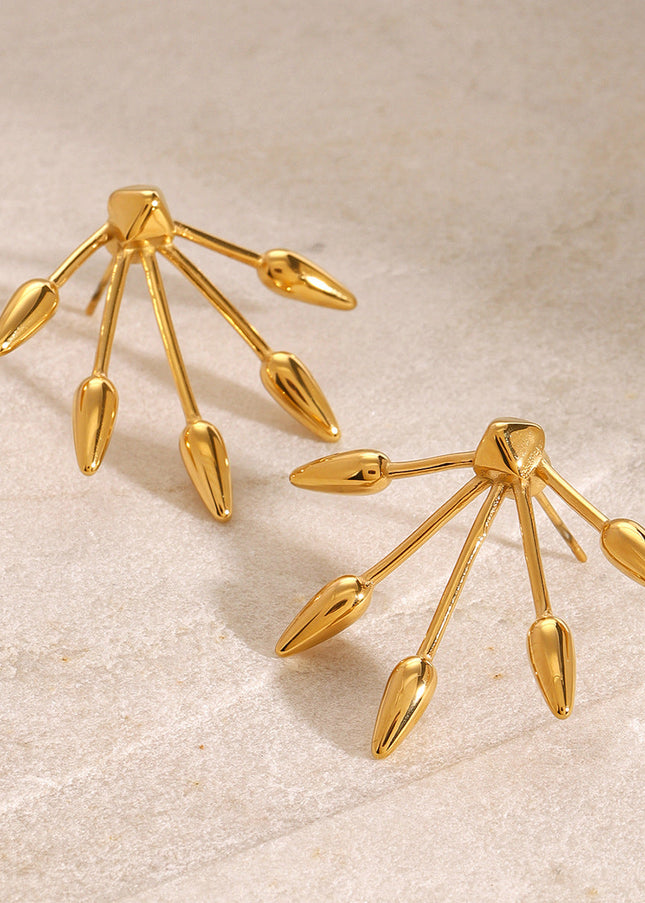 Jieding European and American stainless steel retro gold stud earrings luxury ins earrings titanium steel earrings cross-border earrings