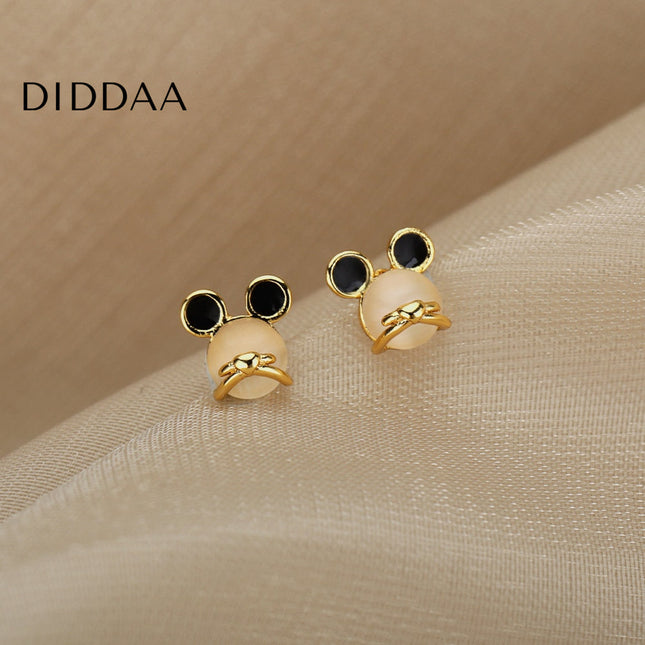 Passe Earrings | Gold White Opal Stud Earrings - Earrings