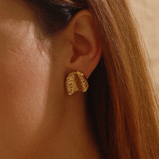 Jieding European and American stainless steel stud earrings light luxury high-end earrings earrings 18k titanium steel jewelry cross-border earrings