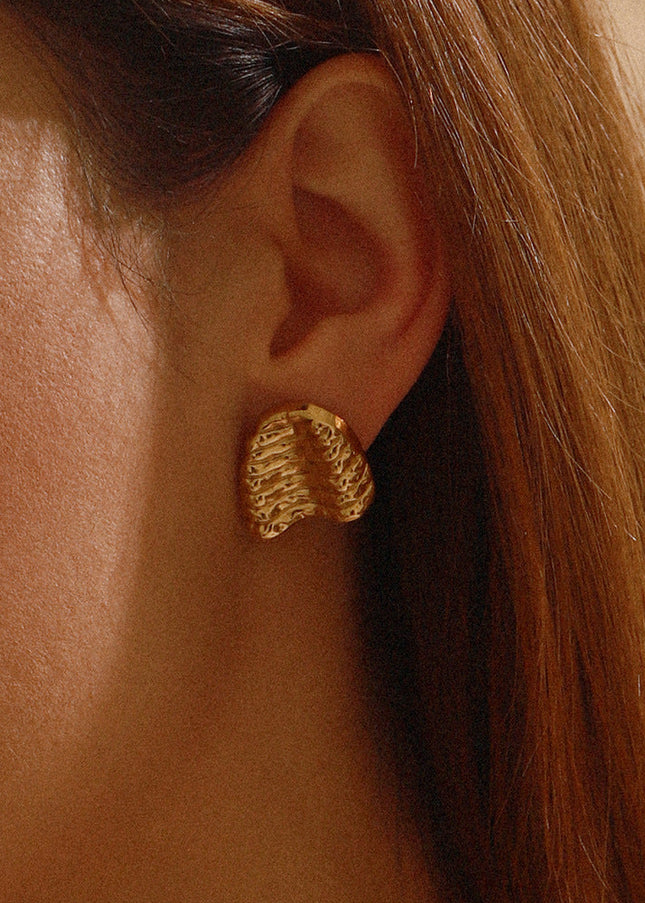 Jieding European and American stainless steel stud earrings light luxury high-end earrings earrings 18k titanium steel jewelry cross-border earrings