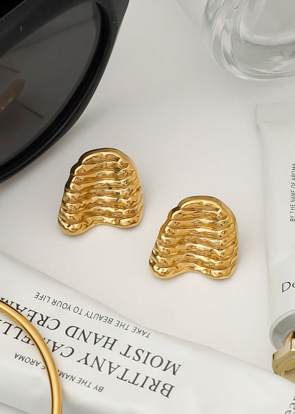 Jieding European and American stainless steel stud earrings light luxury high-end earrings earrings 18k titanium steel jewelry cross-border earrings