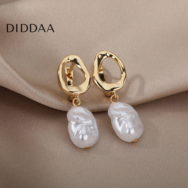 Pearlly Earrings | Gold Pearl Drop Earrings - Gold - Earrings