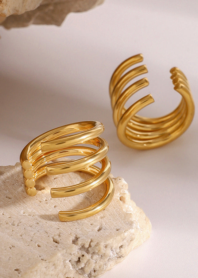 Jieding European and American stainless steel geometric ear clips, high-end niche ear rings, titanium steel ear buckles, non-fading ear jewelry, cross-border