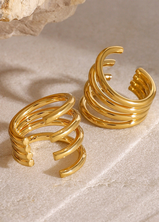 Jieding European and American stainless steel geometric ear clips, high-end niche ear rings, titanium steel ear buckles, non-fading ear jewelry, cross-border