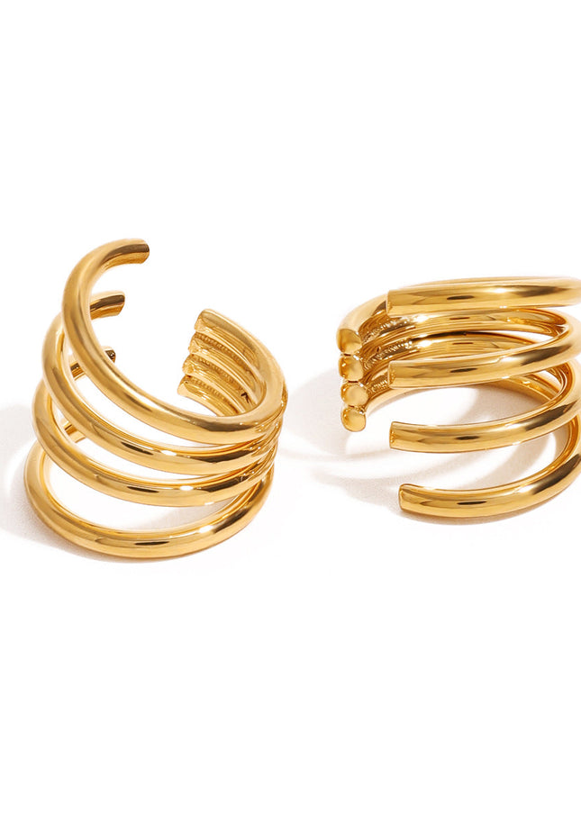 Jieding European and American stainless steel geometric ear clips, high-end niche ear rings, titanium steel ear buckles, non-fading ear jewelry, cross-border