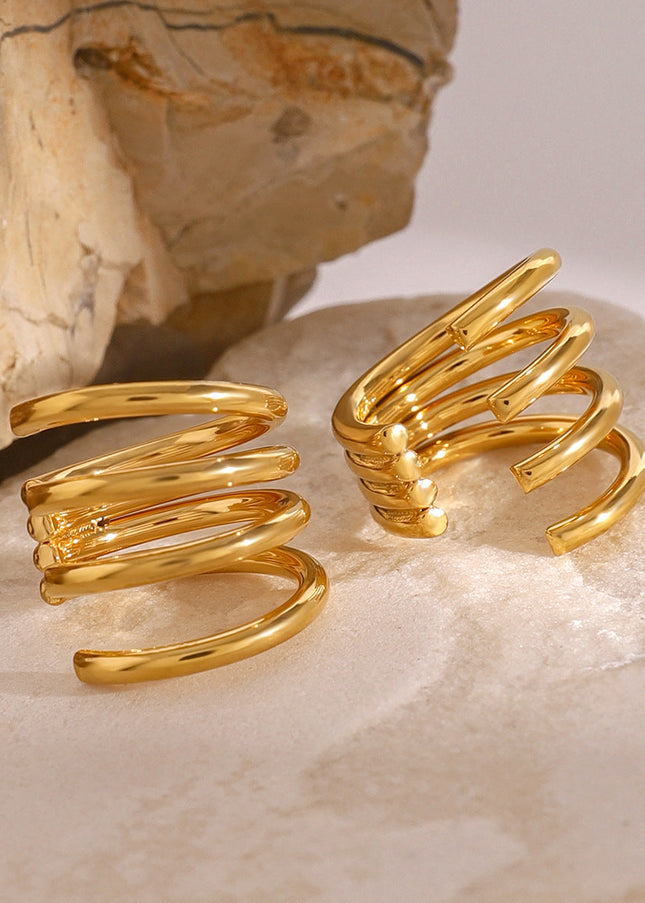 Jieding European and American stainless steel geometric ear clips, high-end niche ear rings, titanium steel ear buckles, non-fading ear jewelry, cross-border