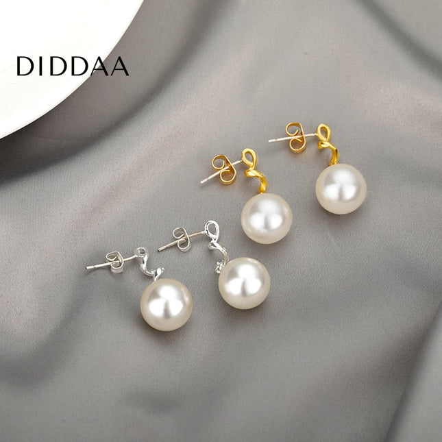 Pebble Earrings | Gold Simple Pearl Drop Earrings - Silver - Earrings