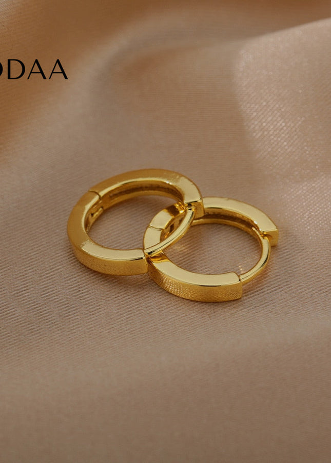 Pecan Earrings | Gold Simple Cute Hoop Earrings - Earrings