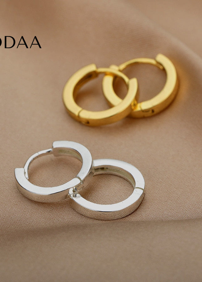 Pecan Earrings | Gold Simple Cute Hoop Earrings - Silver - Earrings