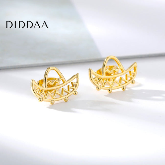 Pentillante Earrings | Gold Hollow Sombrero Stud Earrings - Earrings