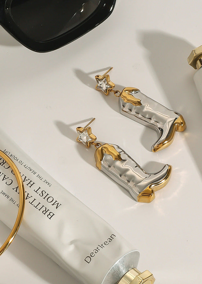 Jieding European and American titanium steel stud earrings high-end light luxury earrings personality earrings cross-border stainless steel jewelry earrings