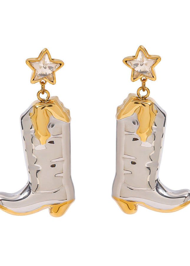 Jieding European and American titanium steel stud earrings high-end light luxury earrings personality earrings cross-border stainless steel jewelry earrings