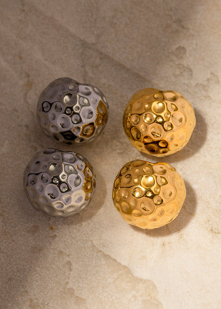 INS French new titanium steel earrings big brand same spherical hammer pattern zirconium gold earring earrings jewelry women