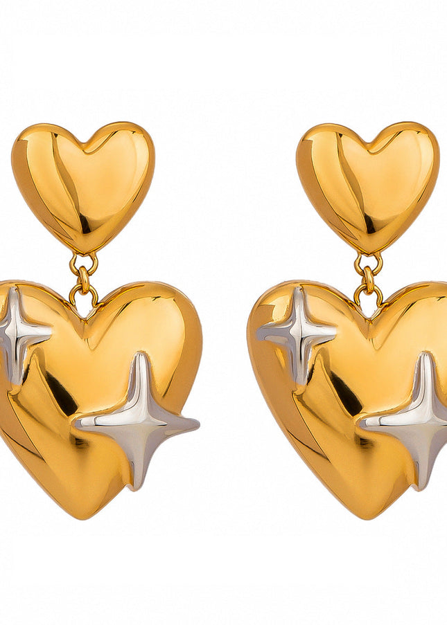 Jieding stainless steel love earrings high-end ins European and American cross-border autumn and winter ear jewelry do not fade titanium steel stud earrings