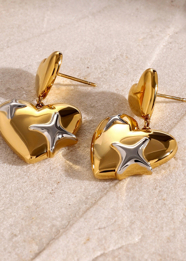 Jieding stainless steel love earrings high-end ins European and American cross-border autumn and winter ear jewelry do not fade titanium steel stud earrings