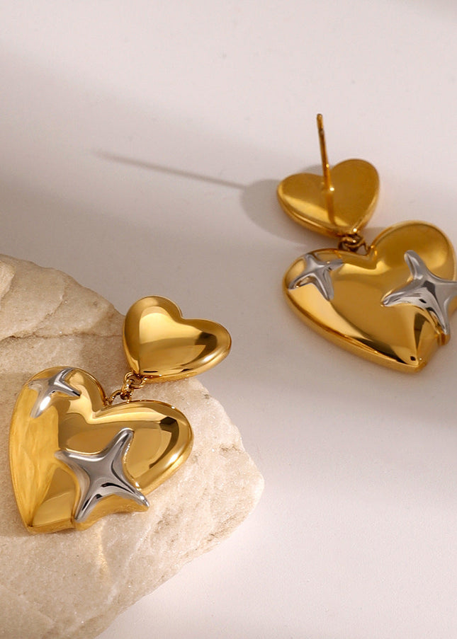 Jieding stainless steel love earrings high-end ins European and American cross-border autumn and winter ear jewelry do not fade titanium steel stud earrings