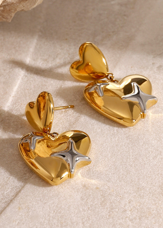 Jieding stainless steel love earrings high-end ins European and American cross-border autumn and winter ear jewelry do not fade titanium steel stud earrings