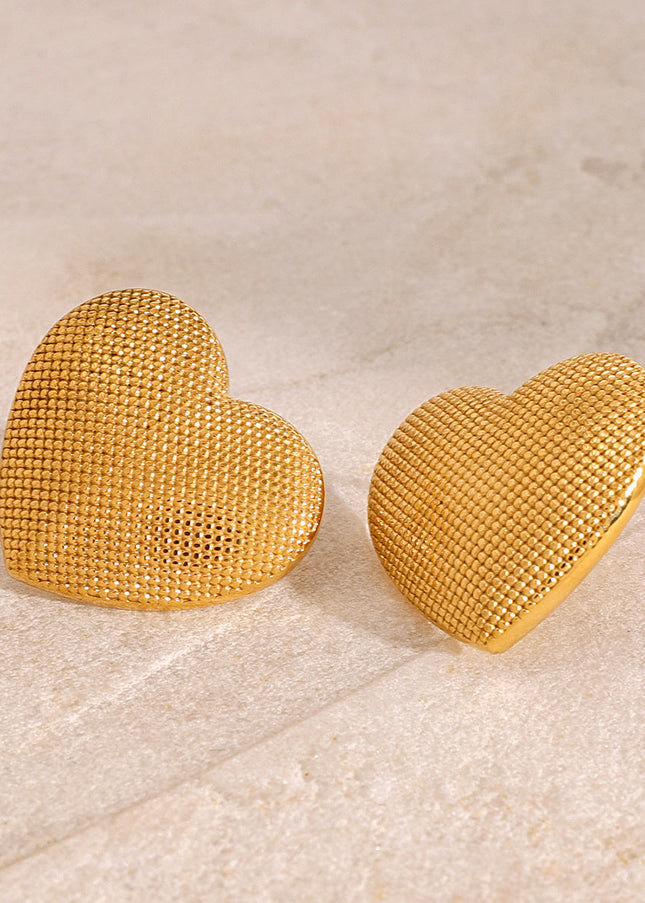 Jieding European and American stainless steel love stud earrings high-end earrings 18k metal ins earrings titanium steel jewelry cross-border