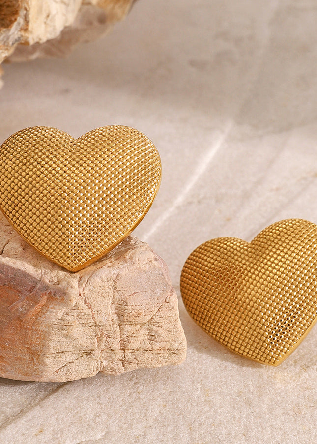 Jieding European and American stainless steel love stud earrings high-end earrings 18k metal ins earrings titanium steel jewelry cross-border