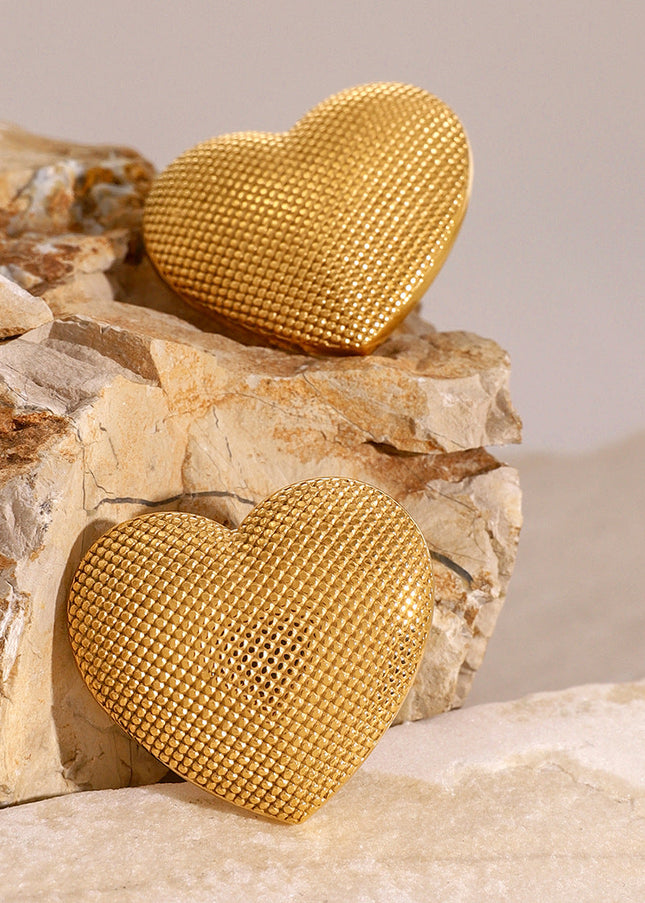 Jieding European and American stainless steel love stud earrings high-end earrings 18k metal ins earrings titanium steel jewelry cross-border