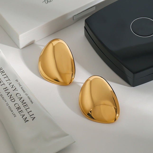 Jieding European and American geometric titanium steel stud earrings, women's light luxury, high-end earrings, non-fading, jewelry, stainless steel cross-border