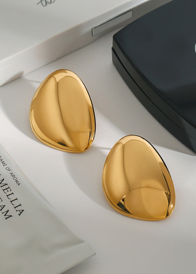 Jieding European and American geometric titanium steel stud earrings, women's light luxury, high-end earrings, non-fading, jewelry, stainless steel cross-border