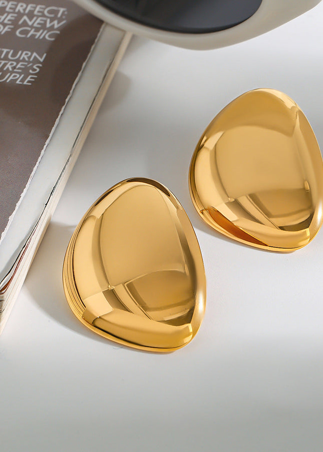 Jieding European and American geometric titanium steel stud earrings, women's light luxury, high-end earrings, non-fading, jewelry, stainless steel cross-border