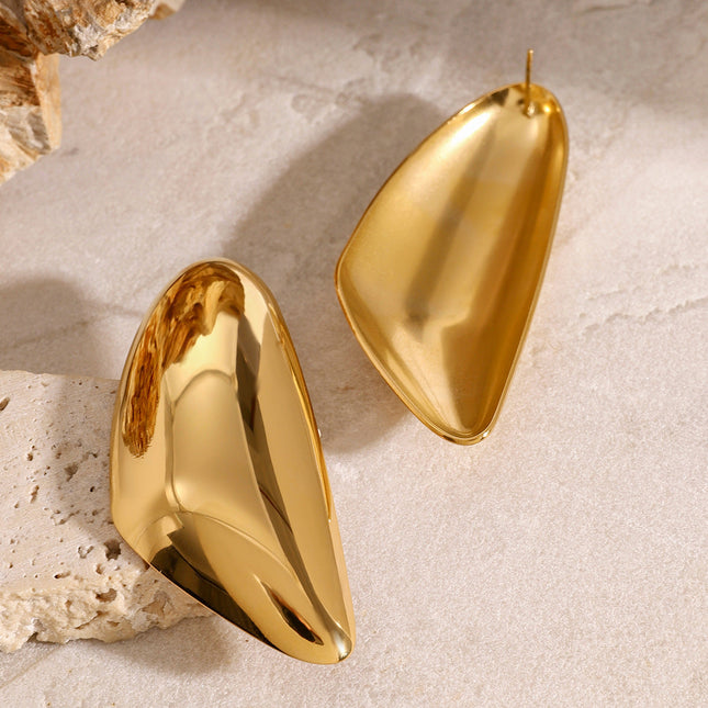 Jieding European and American stainless steel exaggerated earrings high-end 18k gold earrings titanium steel earrings cross-border color-retaining jewelry