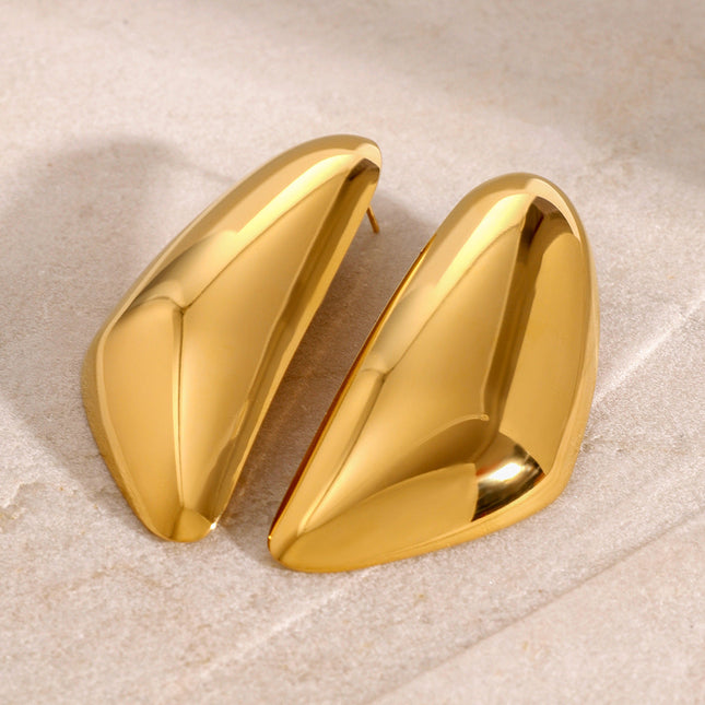 Jieding European and American stainless steel exaggerated earrings high-end 18k gold earrings titanium steel earrings cross-border color-retaining jewelry