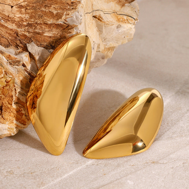 Jieding European and American stainless steel exaggerated earrings high-end 18k gold earrings titanium steel earrings cross-border color-retaining jewelry