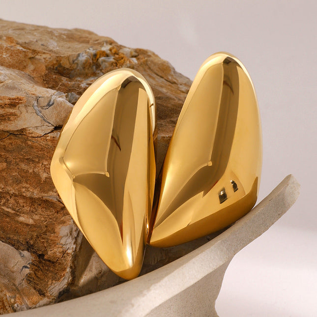 Jieding European and American stainless steel exaggerated earrings high-end 18k gold earrings titanium steel earrings cross-border color-retaining jewelry