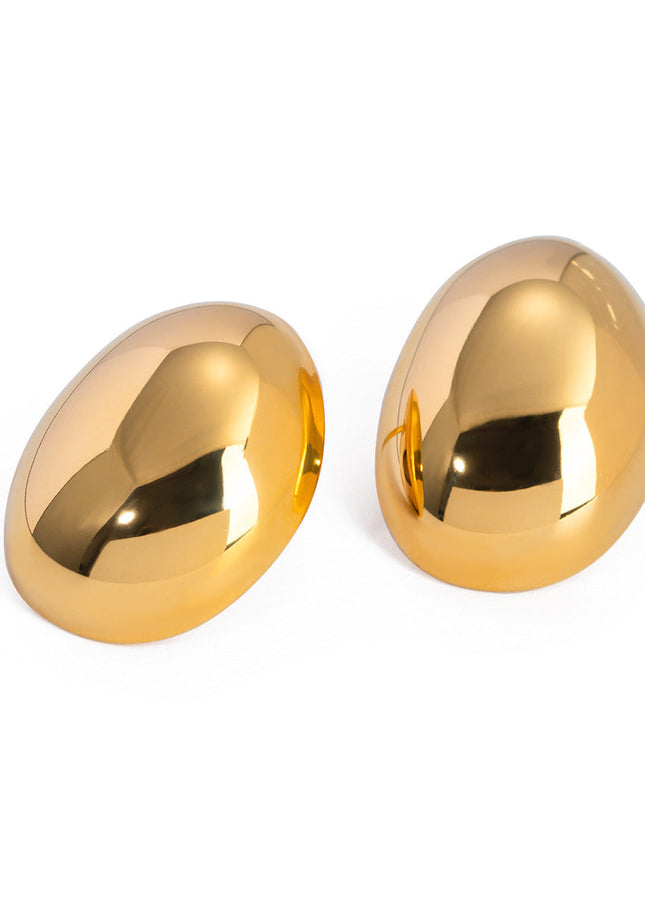 Jieding European and American stainless steel circle stud earrings luxury ins earrings 18k gold-plated titanium steel earrings cross-border jewelry