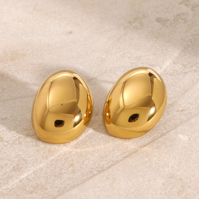 Jieding European and American stainless steel circle stud earrings luxury ins earrings 18k gold-plated titanium steel earrings cross-border jewelry