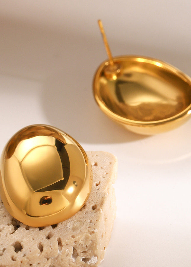 Jieding European and American stainless steel circle stud earrings luxury ins earrings 18k gold-plated titanium steel earrings cross-border jewelry