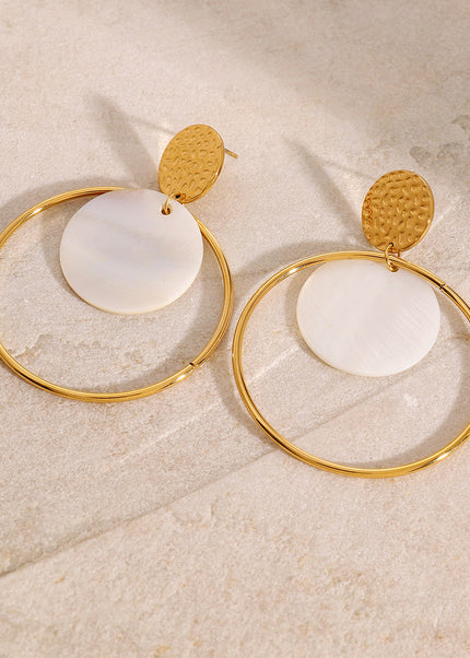 Jieding Europe and America 18k gold stainless steel circle earrings high-end ins stud earrings titanium steel earrings cross-border color-preserving jewelry