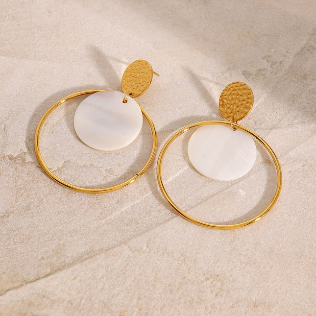 Jieding Europe and America 18k gold stainless steel circle earrings high-end ins stud earrings titanium steel earrings cross-border color-preserving jewelry